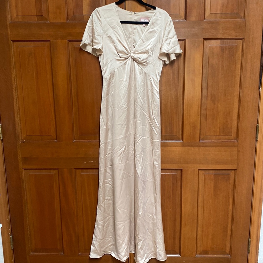 Mumu champagne maxi dress